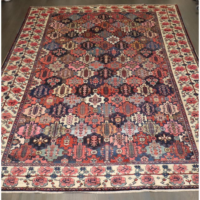 Traditional Antique Zabihi Collection Large Persian Bakhtiari Rug - 11'9" x 16'5" For Sale - Image 3 of 11