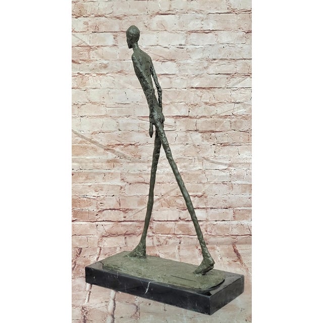 Gia Style Surrealist Walking Man Figure Bronze Sculpture For Sale In New York - Image 6 of 10