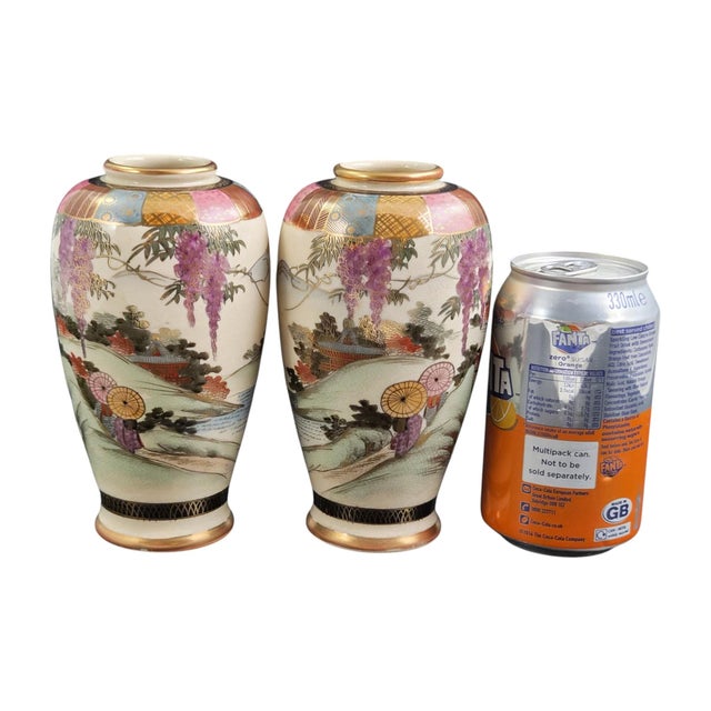 Japanese Satsuma Vases, 1910s, Set of 2 For Sale - Image 15 of 16