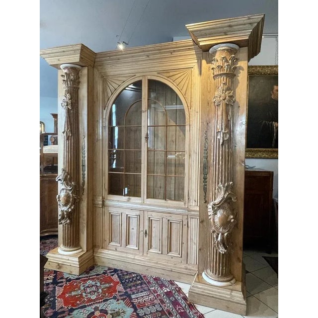 Light Yellow Vintage Showcase Bookcase, 1970s For Sale - Image 8 of 9