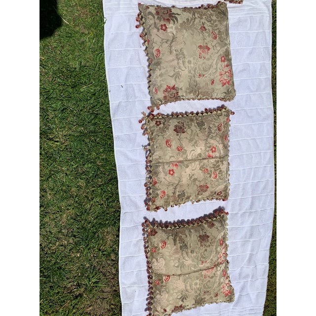 Vintage Floral Classical Pillows- Set of 5 For Sale In San Diego - Image 6 of 13