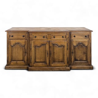Neo-Rustic Buffet in Carved Oak For Sale