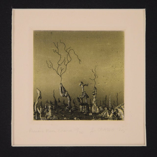 "Arian Moon Chance" - 1975 Surrealist Lithograph on Paper 1975 surrealist lithograph on paper titled "Arian Moon Chance"...