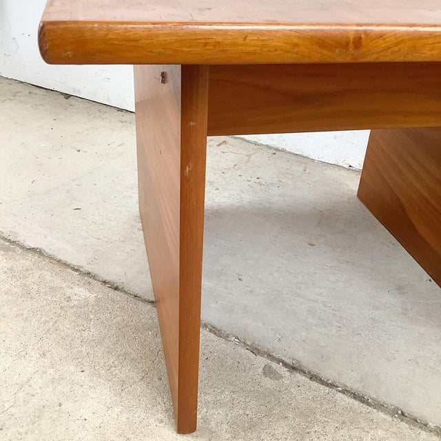 Danish Modern Teak Side Table With Geometric Tile Inset, 1960s–1970s For Sale - Image 11 of 18