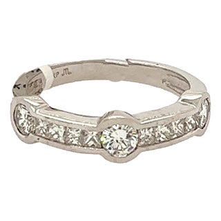 Late 20th Century 18k Diamond Band, Size 5 For Sale