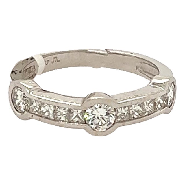 Late 20th Century 18k Diamond Band, Size 5 For Sale