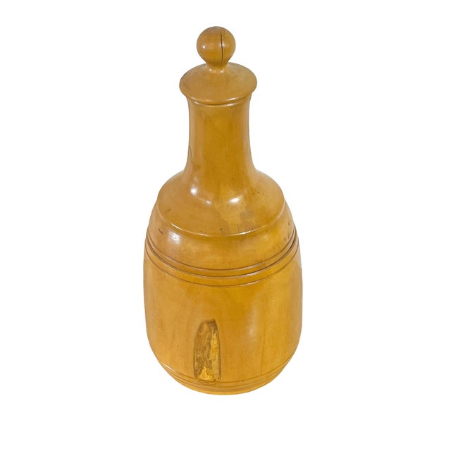 Mid-Century Modern Vintage Treen Costa Rican Bottle With Stopper For Sale - Image 3 of 9