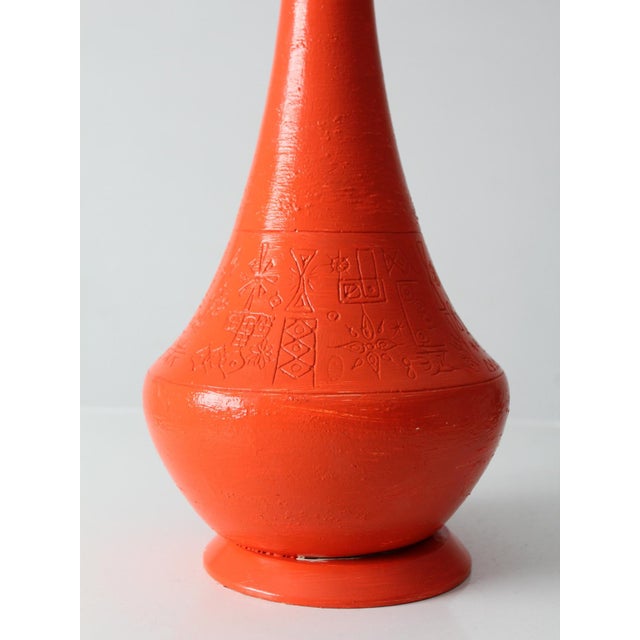 Mid-Century Modern Mid 20th Century Mid-Century Modern Orange Ceramic Table Lamp For Sale - Image 3 of 16