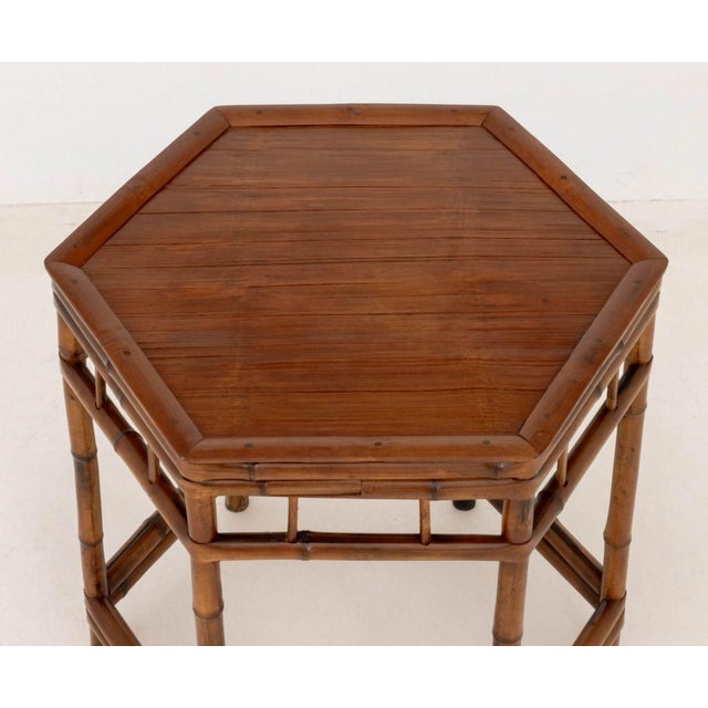 Bamboo Hexagonal Occasional Table For Sale - Image 4 of 7