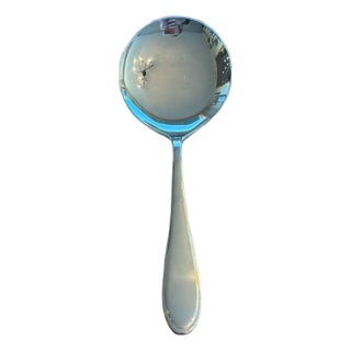 1980s Yamazaki Stainless Steel 9-inch Round Bowl Serving Spoon For Sale
