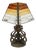 Mid-Century Table Lamp Iron and Hammered Glass Longobard Style, Italy, 1970s For Sale