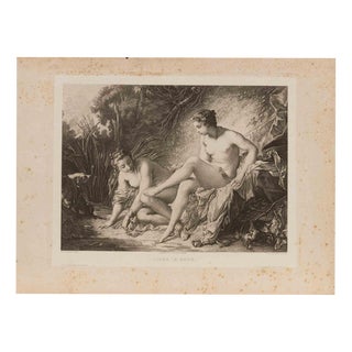 Émile Médard, Diana au Bain, Etching, 19th Century For Sale
