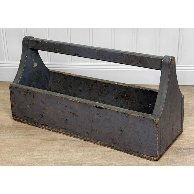 Antique Primitive Wood Tradesman Tool Caddy Box For Sale - Image 4 of 9