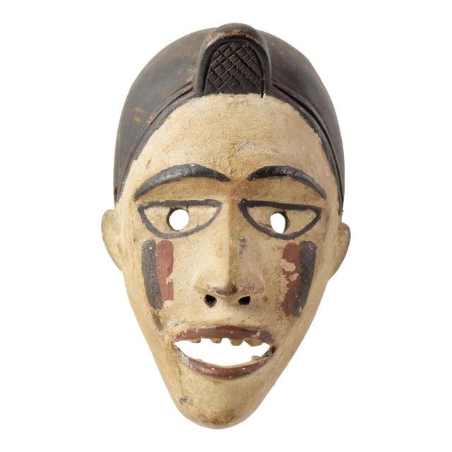 Early 20th Century Kongo Pigmented Mask on Custom Stand For Sale