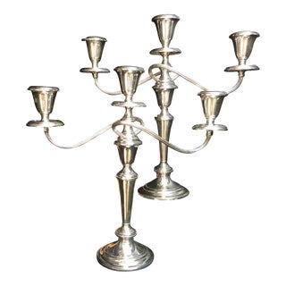 Vintage Gorham Sterling Silver Candelabras #638 - a Pair For Sale
