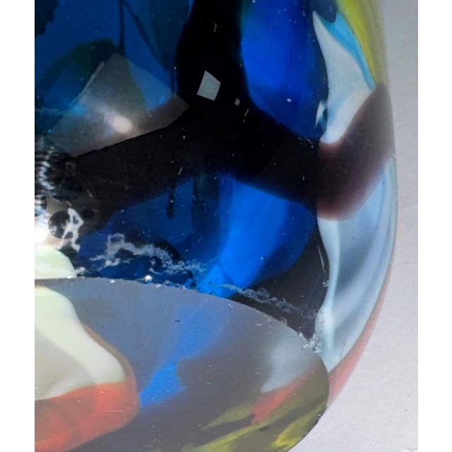 Blue Vintage Murano Glass Vase, Signed For Sale - Image 8 of 8