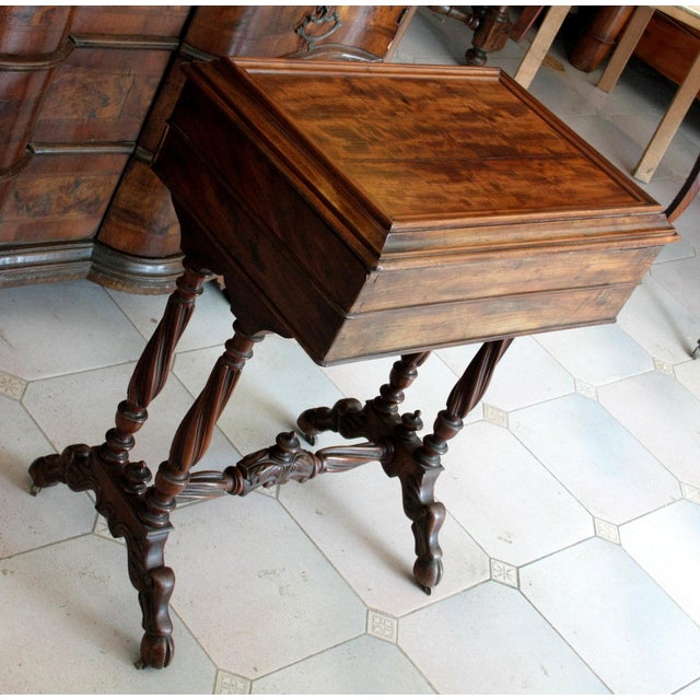 Vintage Classic French Mahogany Sewing Desk For Sale - Image 10 of 18