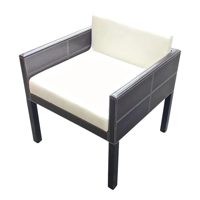 Vintage Alligator Stiched Armchair For Sale