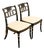 Baker Furniture Historic Charleston Regency Ebonized and Gold Gilt Side Chairs or Dining Chairs, Pair For Sale