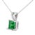 Contemporary 14K White Gold 5x5 MM Square Shaped Green Emerald Solitaire Pendant Necklace For Sale - Image 3 of 5