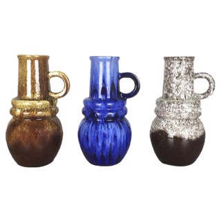 Vintage Fat Lava Vienna Vases from Scheurich, 1970s, Set of 3 For Sale