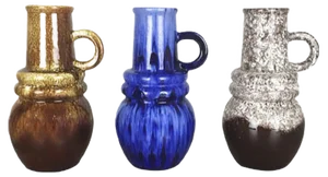 Vintage Fat Lava Vienna Vases from Scheurich, 1970s, Set of 3