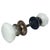 Add a classic touch to your door with this beautiful pair of early 1900s American hexagonal milk glass door knobs with...