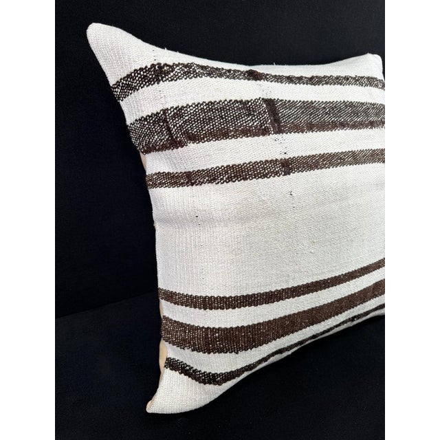 Contemporary Turkish Hemp Pillow Cushion Natural Beige Brown Pillow Cushion Cover 24"x24" For Sale - Image 3 of 4