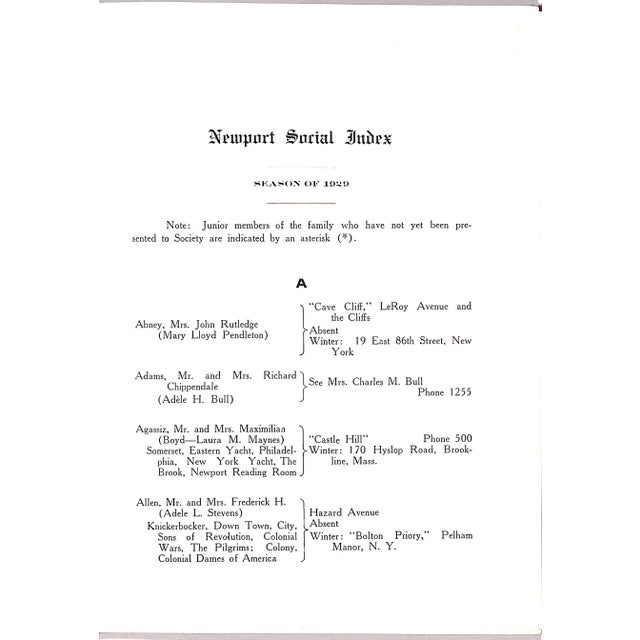 Paper Newport Social Index 1929 For Sale - Image 7 of 14