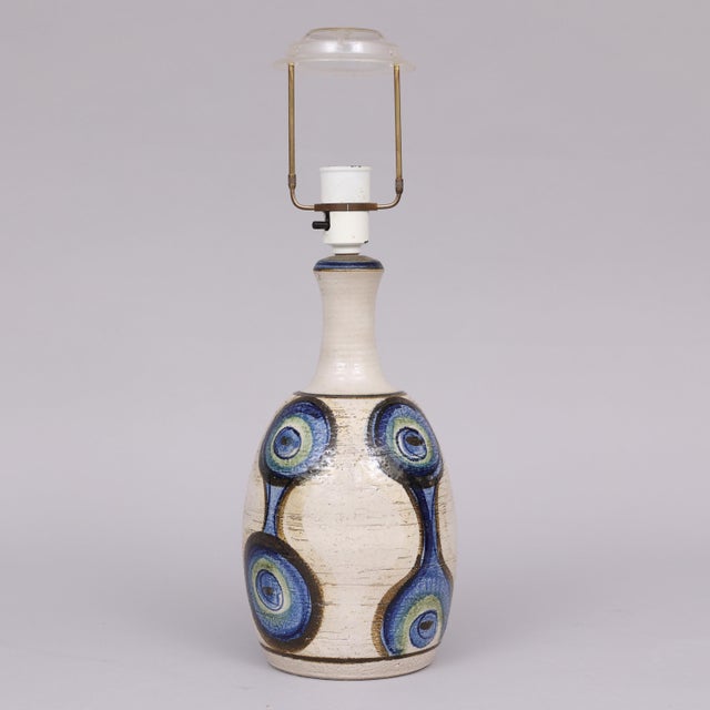 Handmade Glazed Ceramic Table Lamp from Søholm, Denmark, 1960s For Sale - Image 6 of 6