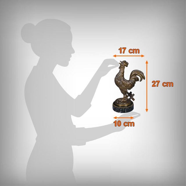 Rooster Figure in Bronze by Guesnet, Late 19th Century For Sale - Image 15 of 16