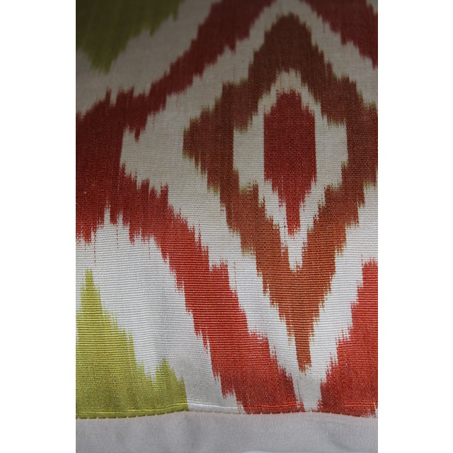 Multi Color Hand Knotted Turkish Silk Ikat Pillow For Sale - Image 4 of 10
