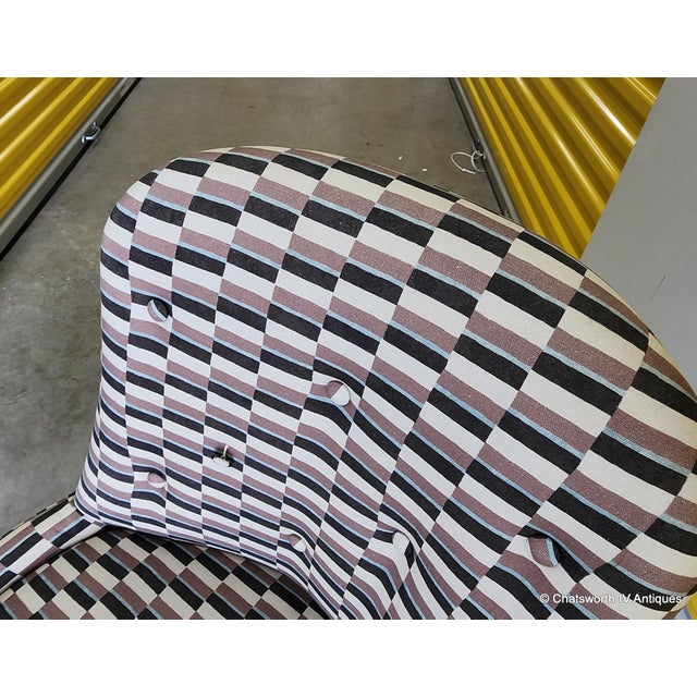 Set 10 Contemporary Mid Century Style Custom Made Dining Chairs W/ Zak & Fox Obi Pattern Material For Sale - Image 14 of 14