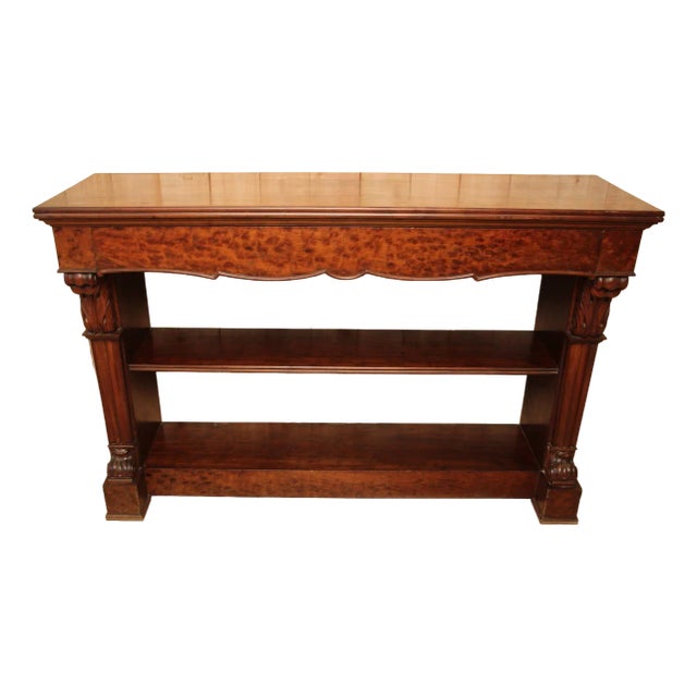 Large 19th Century Mahogany Veneer Console Table For Sale