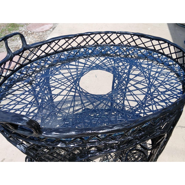 Plastic 1960s Russell Woodard Mid Century Spun Fiberglass Rolling Bar Cart or Tea Cart For Sale - Image 7 of 13