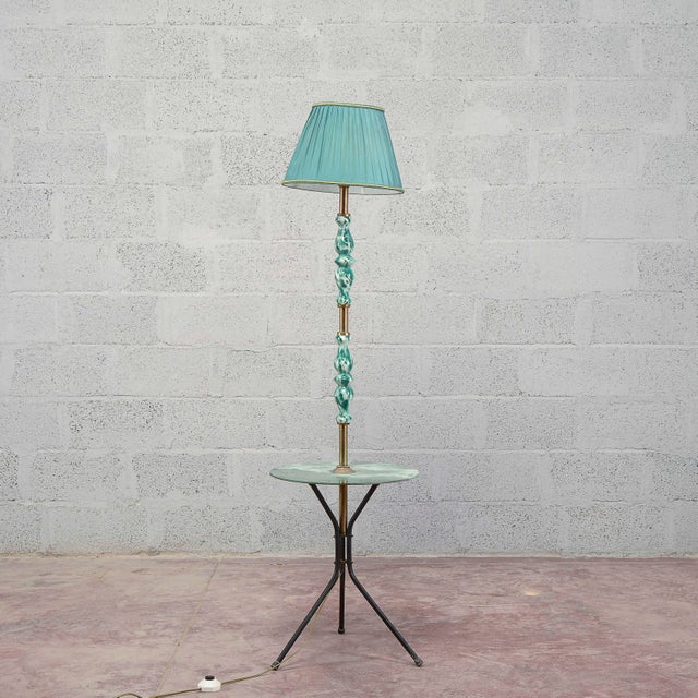 Ceramic and Glass Floor Lamp, 1950s For Sale - Image 15 of 18