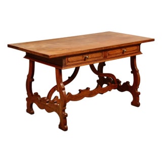 Italian Baroque-Style Writing or Side Table in Walnut, 20th Century For Sale