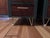 Wood Pair of Refinished Vintage Pieces — Reimagined as Nightstands | Walnut & Deep Green With Brass Hairpin Legs For Sale - Image 7 of 8
