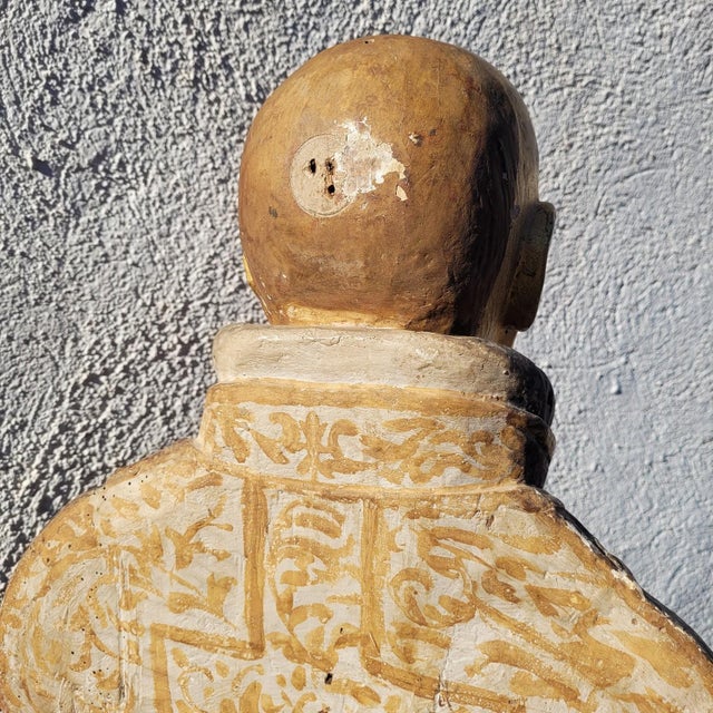 Unknown, Bust of Saint or Bishop, 17th-18th Century, Gilded Wood For Sale - Image 12 of 18