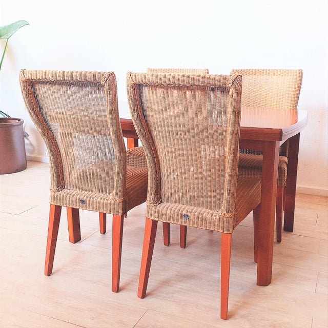 Lloyd Loom Rattan Side Chairs, 1980s, Set of 4 For Sale - Image 4 of 6