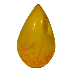 Vintage Egg Shaped Yellow Opaline Vase