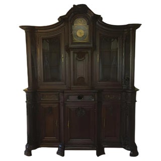 19th Century Rococo Style Cabinet with Clock For Sale