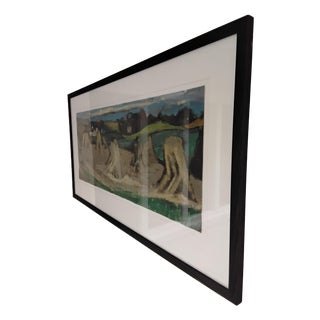 Florence Jamieson, Landscape, 1960s Gouache and Mixed Media, Framed For Sale