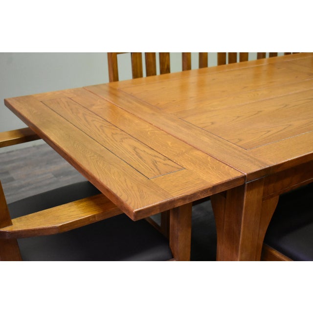 Brown Mission Stow Leaf Dining Table - Light Oak For Sale - Image 8 of 9