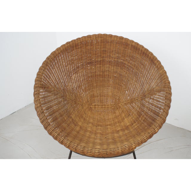 Mid-Century Modern Wicker Armchairs, Italy, 1960s, Set of 2 For Sale - Image 3 of 4