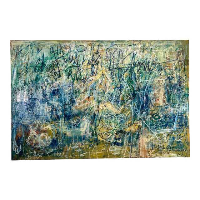 Bathe in These Waters Mixed Media on Canvas By, Ellen Reinkraut, Gallery Wrapped For Sale
