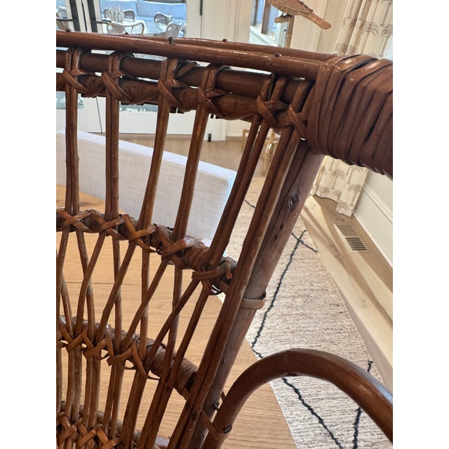 Wood 1960s Italian Rattan/Bamboo Child Sized Mini Hoop Mini Hoop Chair For Sale - Image 7 of 12