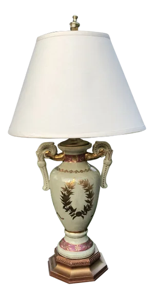 Vintage Mid 20th Century Bradburn Gallery Porcelain Urn Table Lamp