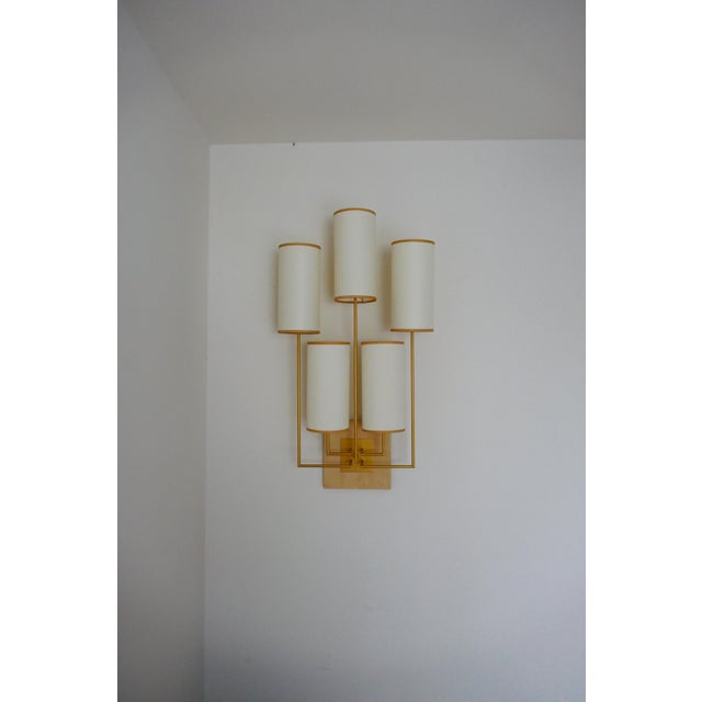 Tiges5 Wall Sconces in Patinated Gold Metal and Fabric by Aymeric Lefort, Set of 2 For Sale - Image 18 of 18