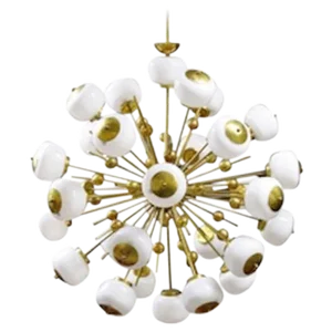 Italian Brass and Glass Sputnik Chandelier